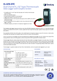 Thumbnail of document Data Sheet - EL-GFX-DTC Dual Channel Thermocouple Data Logger